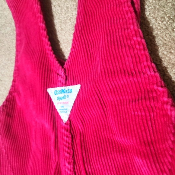 Vintage OshKosh B'gosh Pink Corduroy Overalls Size 3T - Picture 5 of 6